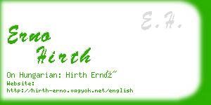 erno hirth business card